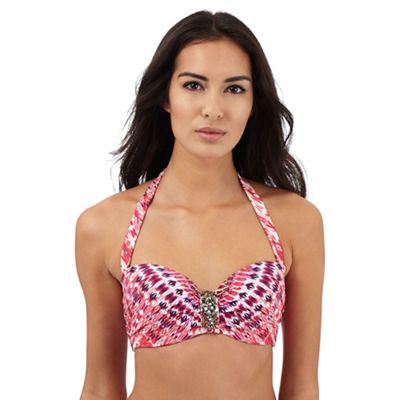 Pink Aztec print bikini top